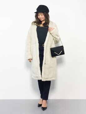 「and it_（アンドイット）のアイテム（その他アウター）」を使った、  𝑅𝐼𝑁𝐴さん（レディース・150cm）の冬コーディネート
