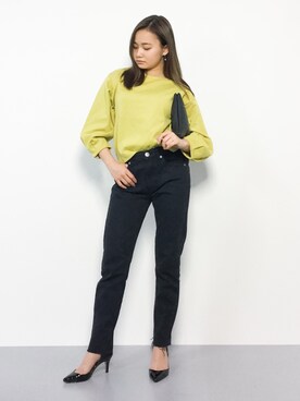 「ガールフレンドデニム」｜  𝑅𝐼𝑁𝐴さん（レディース・150cm）の冬コーディネート