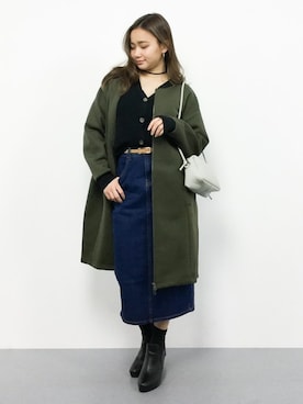 「Design Tshirts Store graniph（デザイン　ティーシャツ　ストア　グラニフ）のアイテム（ジャケット/アウター）」を使った、  𝑅𝐼𝑁𝐴さん（レディース・150cm）の冬コーディネート