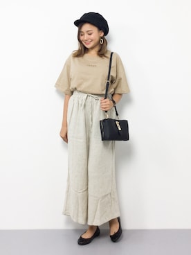 「ISOOK（アイスー）のアイテム（Tシャツ/カットソー）」を使った、  𝑅𝐼𝑁𝐴さん（レディース・150cm）の夏コーディネート