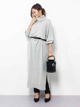 「UR SELECT（ユーアールセレクト）の【2way】スタッズポーチポシェット（ショルダーバッグ）」を使った、  𝑅𝐼𝑁𝐴さん（レディース・150cm）の秋コーディネート