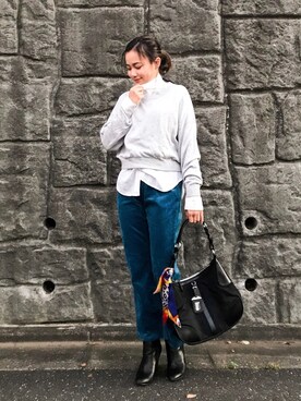 「Guess（ゲス）のアイテム（ブーツ）」を使った、  𝑅𝐼𝑁𝐴さん（レディース・150cm）の秋コーディネート