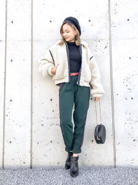 「Guess（ゲス）のアイテム（ブーツ）」を使った、  𝑅𝐼𝑁𝐴さん（レディース・150cm）の冬コーディネート