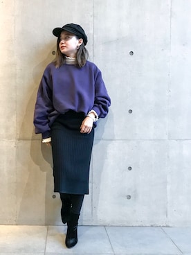 「rps（アールピーエス）のアイテム（スウェット）」を使った、  𝑅𝐼𝑁𝐴さん（レディース・150cm）の冬コーディネート