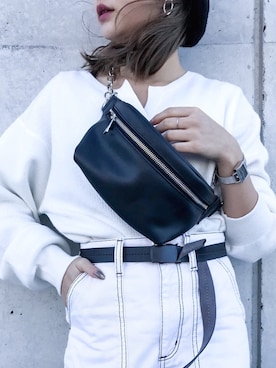 「niko and...（ニコアンド）のオリジナルスクエアメッシュウォッチ（アナログ腕時計）」を使った、  𝑅𝐼𝑁𝐴さん（レディース・150cm）の冬コーディネート