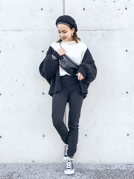 「niko and...（ニコアンド）のオリジナルスクエアメッシュウォッチ（アナログ腕時計）」を使った、  𝑅𝐼𝑁𝐴さん（レディース・150cm）の冬コーディネート