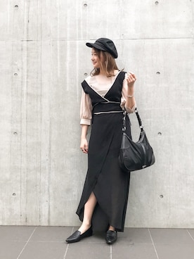 「pairpair」｜「アイテム（キャスケット）」を使った、  𝑅𝐼𝑁𝐴さん（レディース・150cm）の春コーディネート