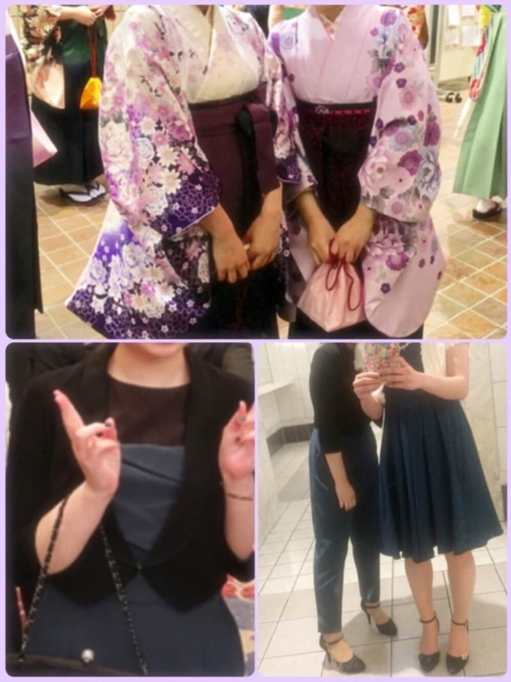 「春、卒業式、ドレス、袴、パンツスタイル、パーティースタイル、シンプル、オールインワン、パンプス、たくさんの愛と感謝を込めて」｜「Petite Perlrのセパレートパンプス（パンプス、ブラック系）」を使った、AKANEさん（レディース・151cm）の春コーディネートの1枚目の写真