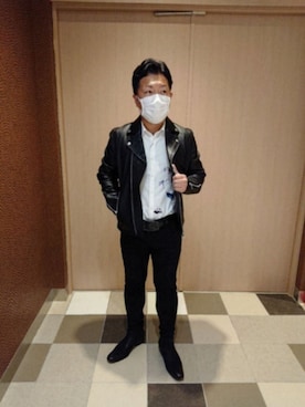 「ファッションの力を信じよう」｜「アイテム（ライダースジャケット）」を使った、yutaniさん（メンズ・165cm）の秋コーディネート