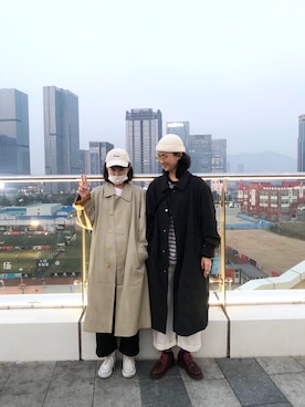 「BEAMS（ビームス）のアイテム（トレンチコート）」を使った、pupuさん（レディース・166cm）の春コーディネート