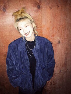 「blue」｜「アイテム（ナイロンジャケット）」を使った、HiMoonさん（レディース・163cm）の春コーディネート