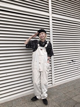 「国潮」｜「アイテム（オールインワン・サロペット）」を使った、HiMoonさん（レディース・163cm）の夏コーディネート