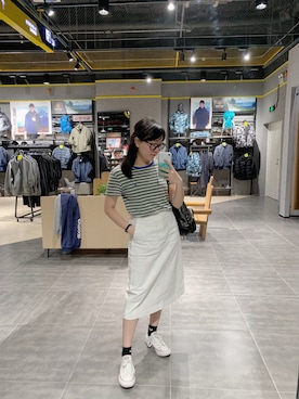 「Jack Willsのアイテム（トップス）」を使った、Elaine Keungさん（レディース・158cm）の冬コーディネート