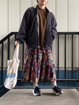 「Rodeo Crowns（ロデオクラウンズ）のアイテム（ブルゾン）」を使った、mikuさん（レディース・162cm）の冬コーディネート