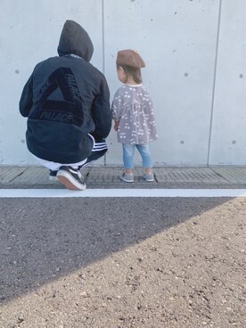 「palace」｜「アイテム（ハンチング/ベレー帽）」を使った、KiKuuuさん（キッズ・80cm）の秋コーディネート