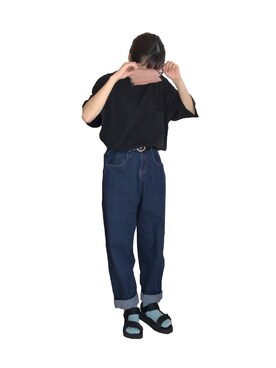 「haco!（ハコ）のpolka polka スポーツサンダル（サンダル）」を使った、あるぱか。さん（レディース・155cm）の夏コーディネート