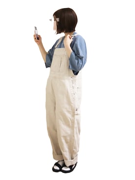 「スポサン」｜「アイテム（サロペット/オーバーオール）」を使った、あるぱか。さん（レディース・155cm）の夏コーディネート