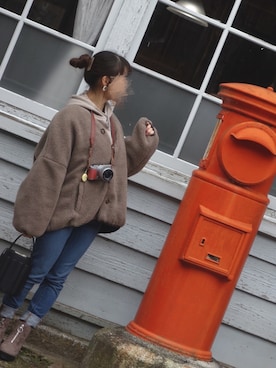 「chocomee（チョコミー）のアイテム（ブルゾン）」を使った、gumii22さん（レディース・148cm）の冬コーディネート