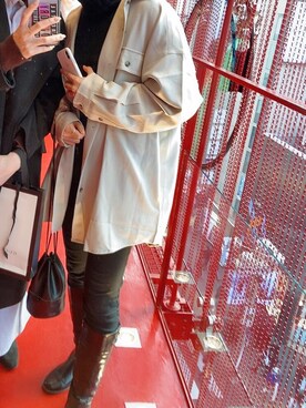 「niko and...（ニコアンド）のアイテム（ジャケット/アウター、ベージュ系）」を使った、ふちゃんさん（レディース）の冬コーディネート