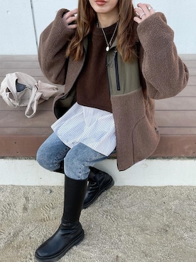 「merrylatte（メリーラテ）のアイテム」を使った、Rie_eさん（レディース・154cm）の冬コーディネート