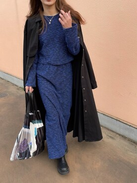 「新作」｜「アイテム（トレンチコート）」を使った、Rie_eさん（レディース・154cm）の冬コーディネート