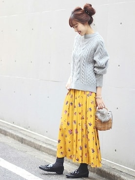 「アイテム（スカート）」を使った、mai*さん（レディース・170cm）の秋コーディネート
