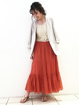 「Spick & Span（スピックアンドスパン）のアイテム（サンダル）」を使った、mai*さん（レディース・170cm）の春コーディネート