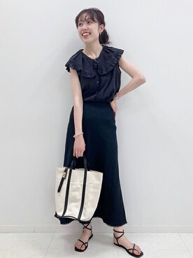 「キャンバストート」｜mai*さん（レディース・170cm）の春コーディネート