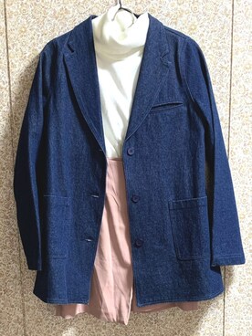 「merry jenny（メリージェニー）のアイテム（デニムジャケット）」を使った、alicecreammmmさん（レディース・165cm）の冬コーディネート