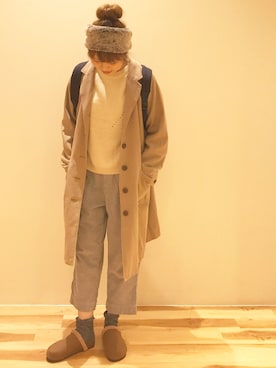 「サマンサ モスモス(Samansa Mos2)」｜「アイテム（チェスターコート）」を使った、akane さん（レディース・160cm）の秋コーディネート