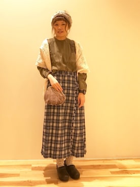 「タータンチェック」｜akane さん（レディース・160cm）の秋コーディネート