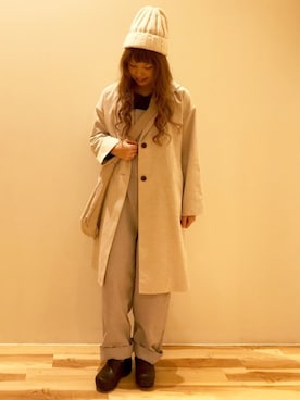 「サマンサ モスモス(Samansa Mos2)」｜「アイテム（チェスターコート）」を使った、akane さん（レディース・160cm）の秋コーディネート