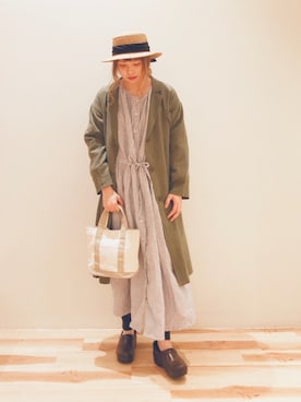 「サマンサ モスモス(Samansa Mos2)」｜「アイテム（チェスターコート）」を使った、akane さん（レディース・160cm）の春コーディネート