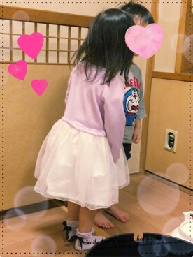「petit main（プティマイン）のアイテム（パンプス）」を使った、yukiさん（キッズ・90cm）の春コーディネート