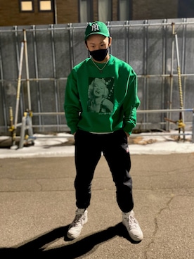 「アイテム（スウェットパンツ）」を使った、ゆー。さん（メンズ・174cm・10代）の冬コーディネート