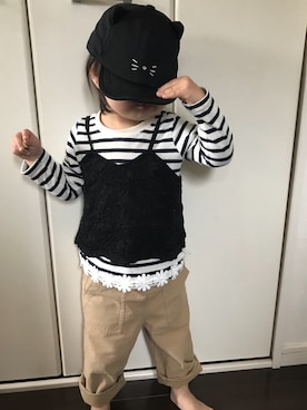 「アイテム（キャミソール）」を使った、Ri-❤︎さん（キッズ・90cm）の夏コーディネート