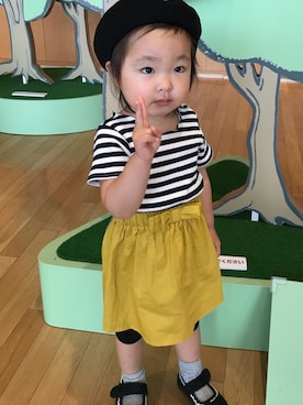 「おんなのこコーデ」｜「アイテム（ハンチング/ベレー帽）」を使った、Ri-❤︎さん（キッズ・90cm）の夏コーディネート