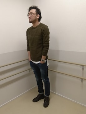 「アイテム（腕時計）」を使った、Taka4さん（メンズ・188cm）の冬コーディネート
