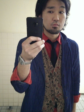 「アイテム（ベスト）」を使った、Taka4さん（メンズ・188cm）の冬コーディネート