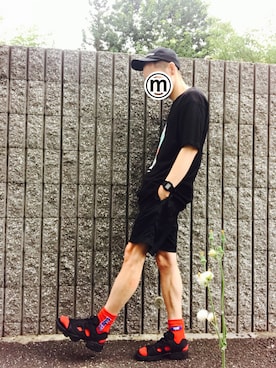 「Yeezy（イージー）のアイテム（キャップ）」を使った、モグさん（メンズ・170cm）の夏コーディネート