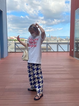 「EACH.（イーチ）のアイテム（パンツ）」を使った、rioさん（レディース・155cm）の夏コーディネート