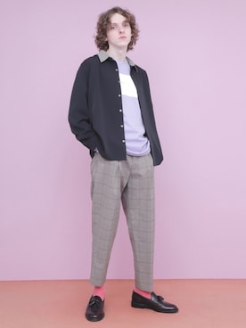 「クレリックシャツ」｜EMMA CLOTHESさん（メンズ・178cm）の春コーディネート