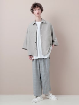 「サンダルに靴下」｜EMMA CLOTHESさん（メンズ・185cm）の夏コーディネート