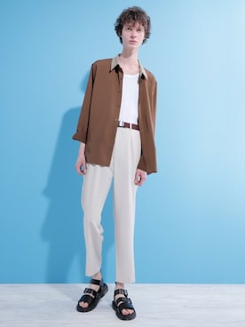 「Dr. Martens（ドクターマーチン）のアイテム（サンダル）」を使った、EMMA CLOTHESさん（メンズ・185cm）の夏コーディネート