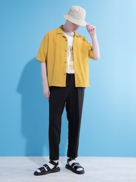 「サンダルに靴下」｜EMMA CLOTHESさん（メンズ・178cm）の夏コーディネート