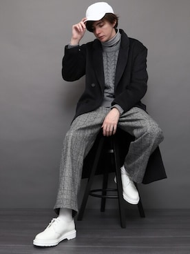 「Dr. Martens（ドクターマーチン）のDr.Martens / ドクターマーチン 1461 3EYE GIBSON SHOE 3ホール ギブソン シューズ ブーツ（ブーツ）」を使った、EMMA CLOTHESさん（メンズ・178cm）の冬コーディネート