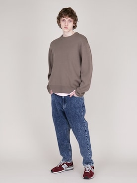 「クルーネックニット」｜EMMA CLOTHESさん（メンズ・178cm）の冬コーディネート