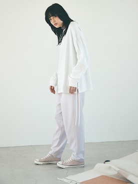 「EMMA  CLOTHES」｜「アイテム（スウェット）」を使った、EMMA CLOTHESさん（レディース・175cm）の冬コーディネート