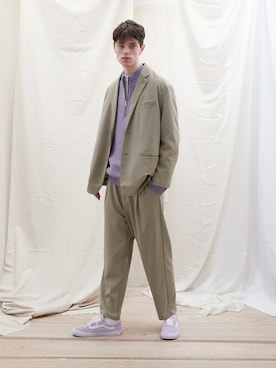「EMMA CLOTHES（エマクローズ）のアイテム（セットアップ）」を使った、EMMA CLOTHESさん（メンズ・182cm）の冬コーディネート
