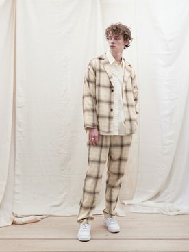 「EMMA CLOTHES（エマクローズ）のアイテム（セットアップ）」を使った、EMMA CLOTHESさん（メンズ・181cm）の春コーディネート